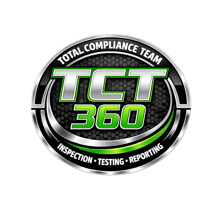 This TCT 360 logo image showcases the Total Compliance Team brand, symbolising high‑quality inspection, testing and reporting services. It reinforces TCT 360’s commitment to professional compliance delivery, including PAT testing, fire door inspections, fire extinguisher servicing and emergency lighting testing in Manchester, Out of Hours across the UK. The logo reflects accuracy, consistency and a standards‑driven approach. Schools. Hospitality. Hospitals. Care Homes. Logistics. Supply Chain. Warehousing. Colleges. Catering. Manchester PAT TESTING.